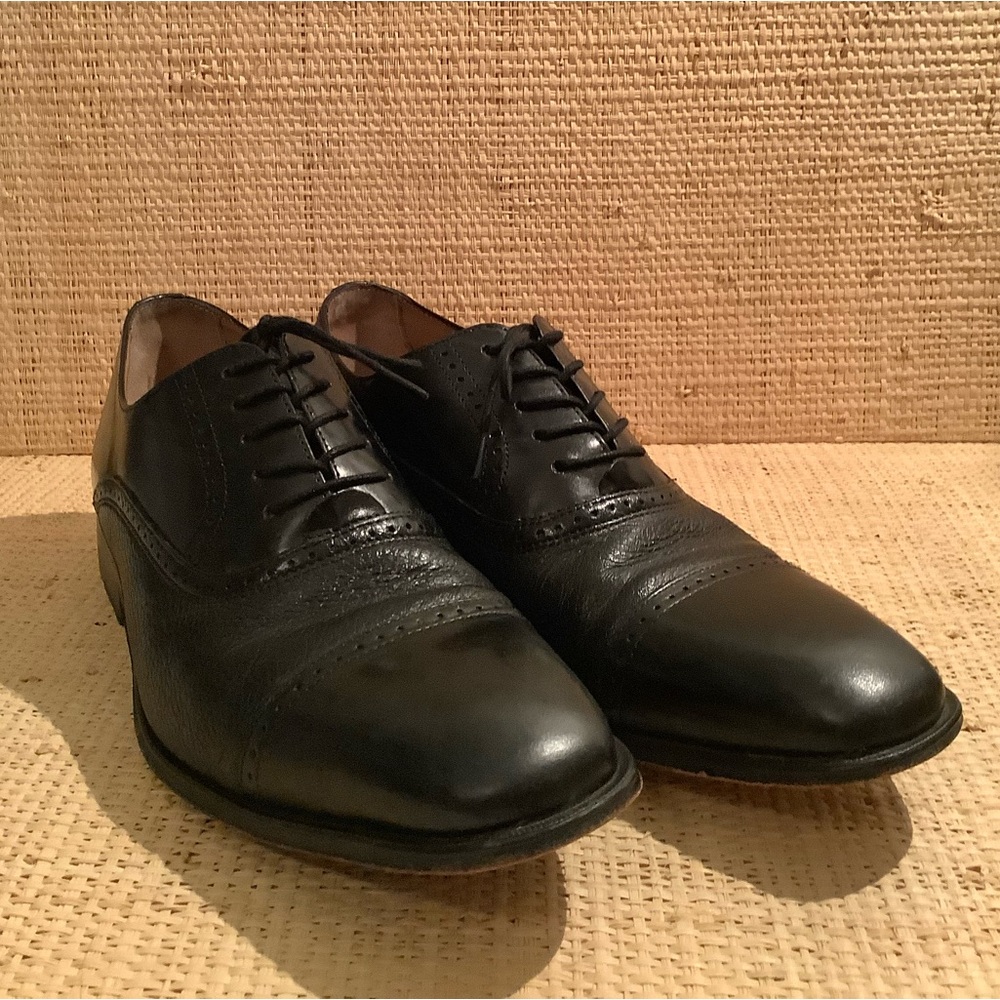 Classic Men's Black Leather Oxford Dress Shoes 8